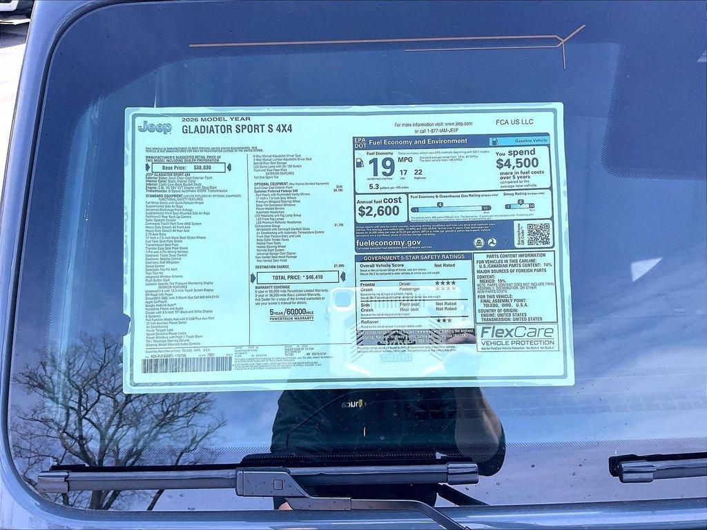 new 2026 Jeep Gladiator car, priced at $43,071