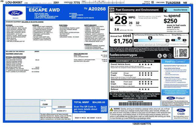 new 2026 Ford Escape car, priced at $32,994