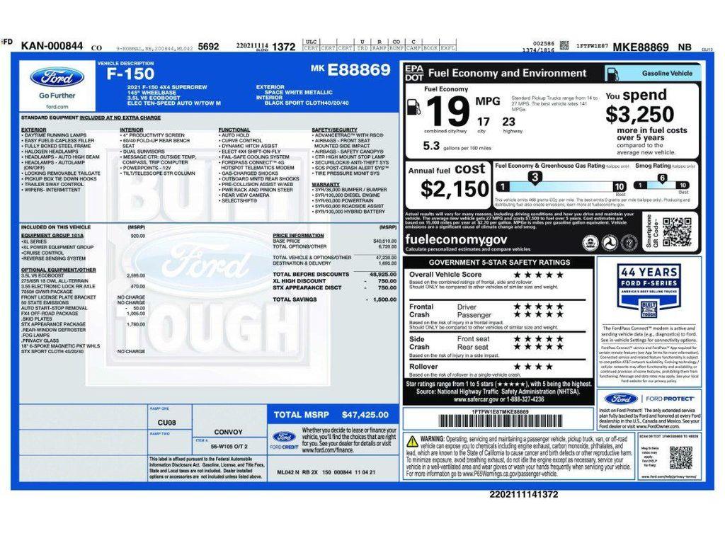 used 2021 Ford F-150 car, priced at $28,956