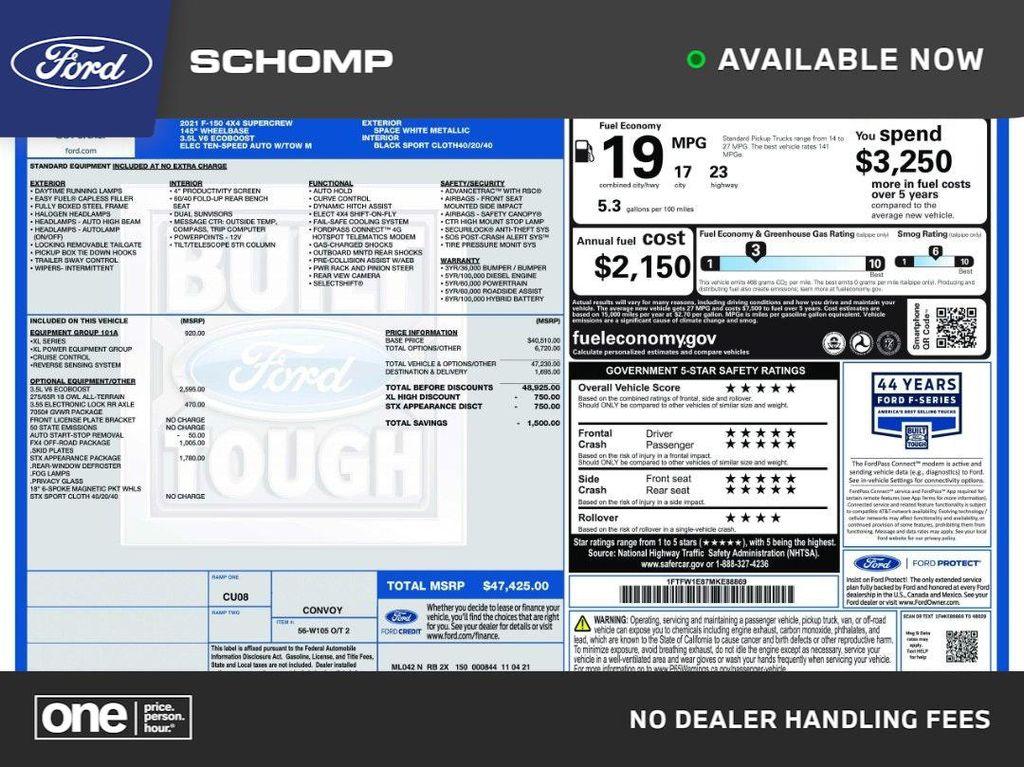 used 2021 Ford F-150 car, priced at $26,371