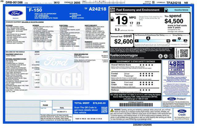 new 2026 Ford F-150 car, priced at $74,945