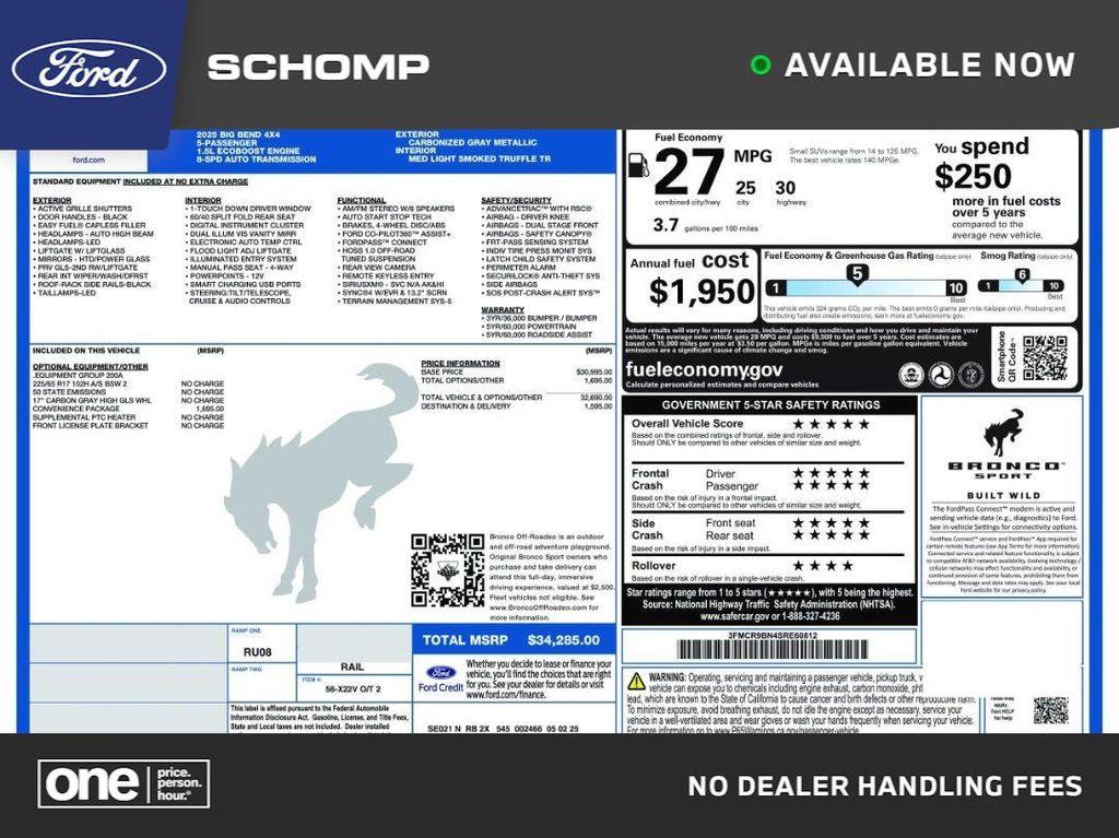 used 2025 Ford Bronco Sport car, priced at $28,971