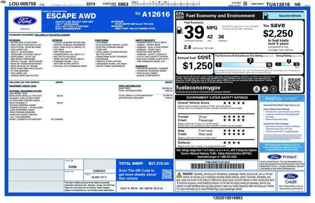 new 2026 Ford Escape car, priced at $35,259