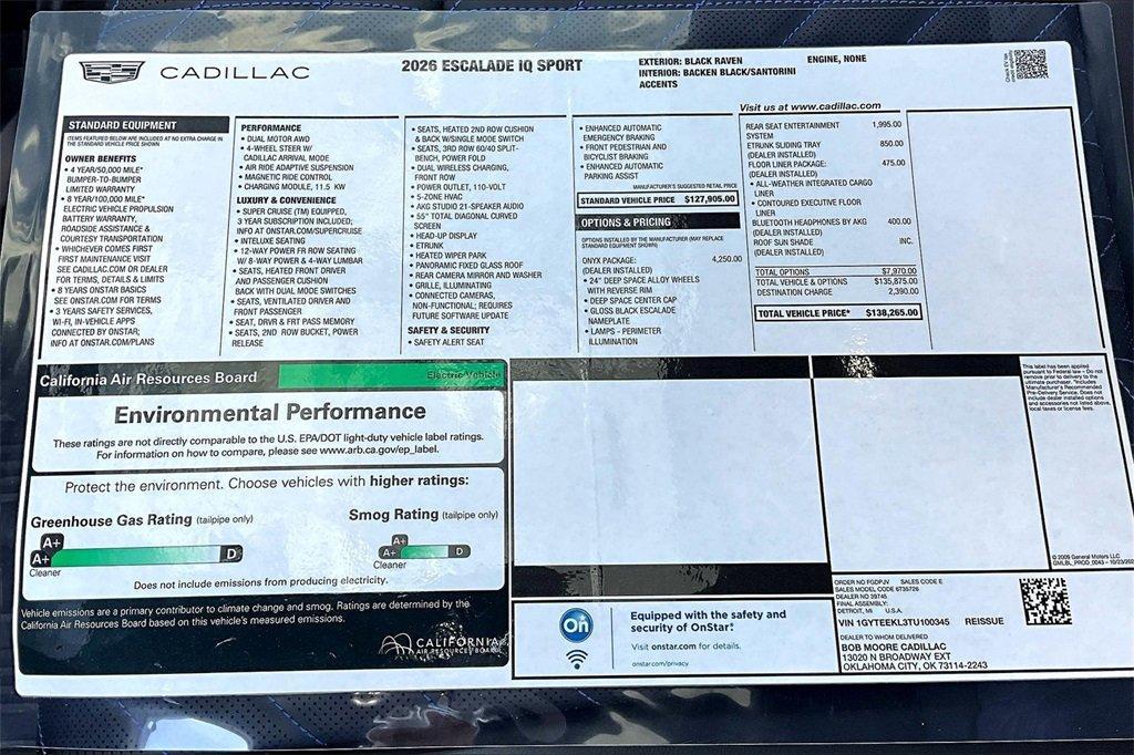 new 2026 Cadillac Escalade IQ car, priced at $138,265