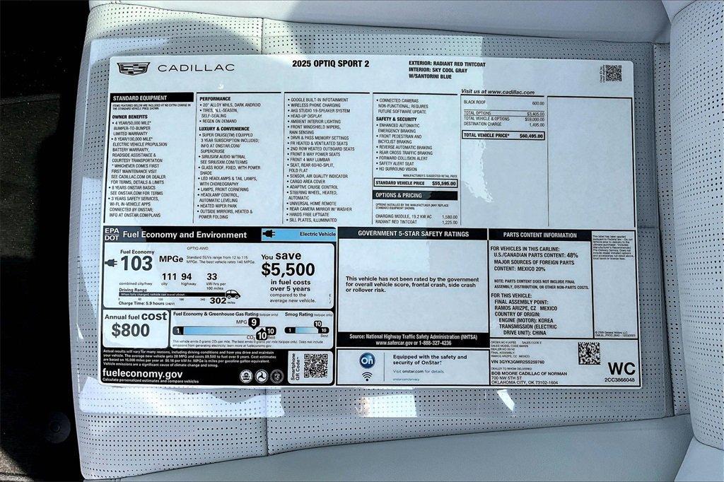 new 2025 Cadillac OPTIQ car, priced at $60,495