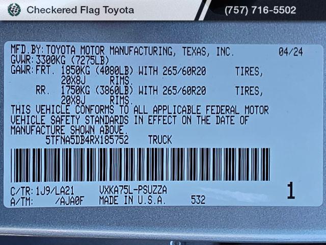 used 2024 Toyota Tundra car, priced at $55,489