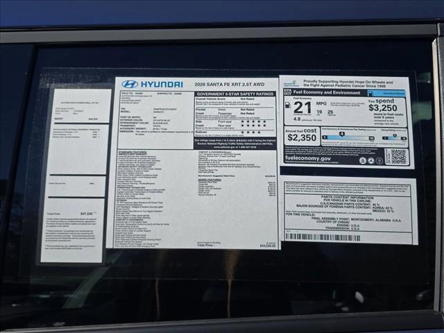 new 2026 Hyundai Santa Fe car, priced at $43,093