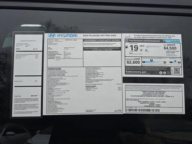 new 2026 Hyundai Palisade car, priced at $50,610