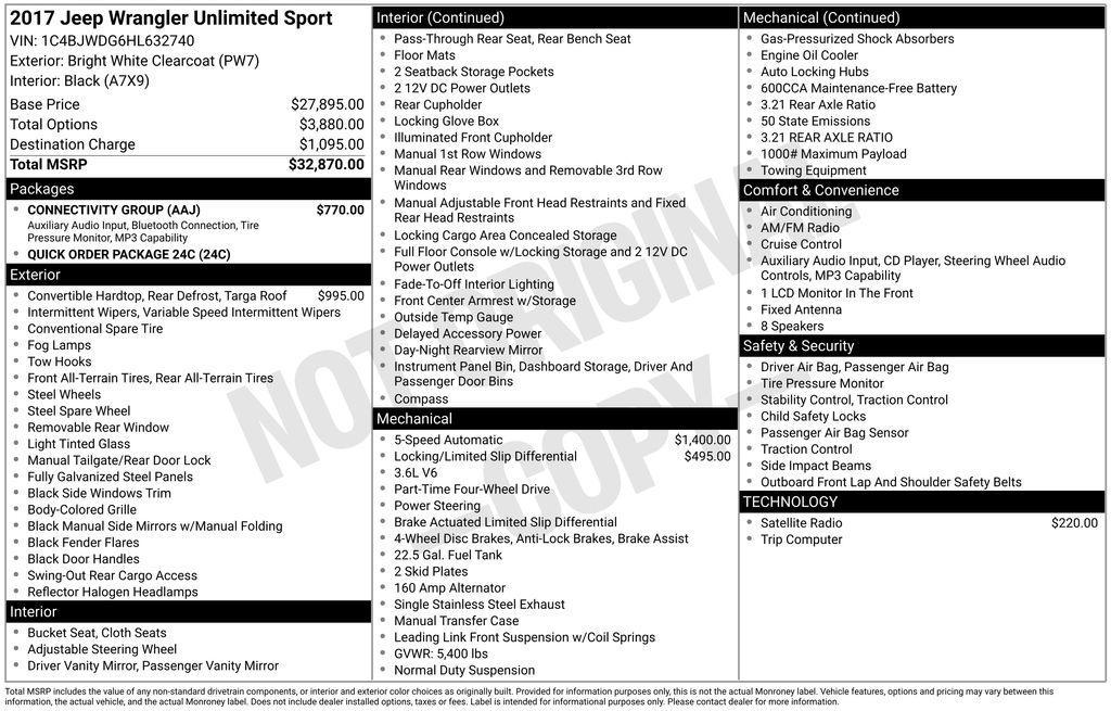 used 2017 Jeep Wrangler Unlimited car, priced at $21,349