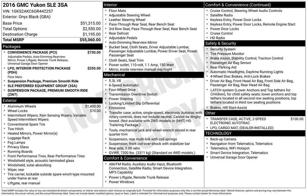 used 2016 GMC Yukon car, priced at $14,600