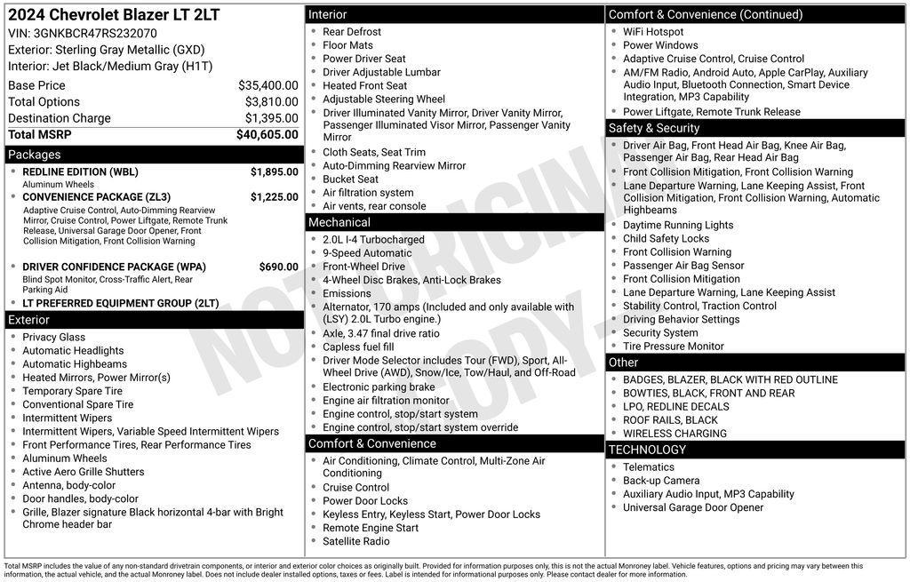 used 2024 Chevrolet Blazer car, priced at $27,800