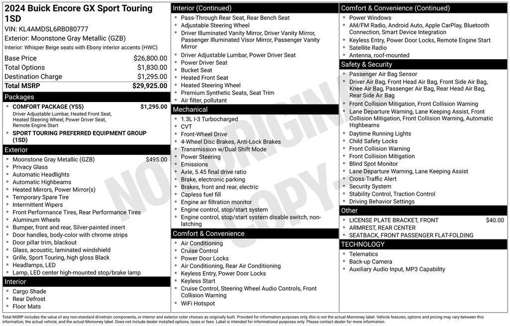 used 2024 Buick Encore GX car, priced at $23,970