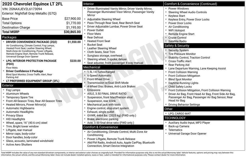 used 2020 Chevrolet Equinox car, priced at $16,600