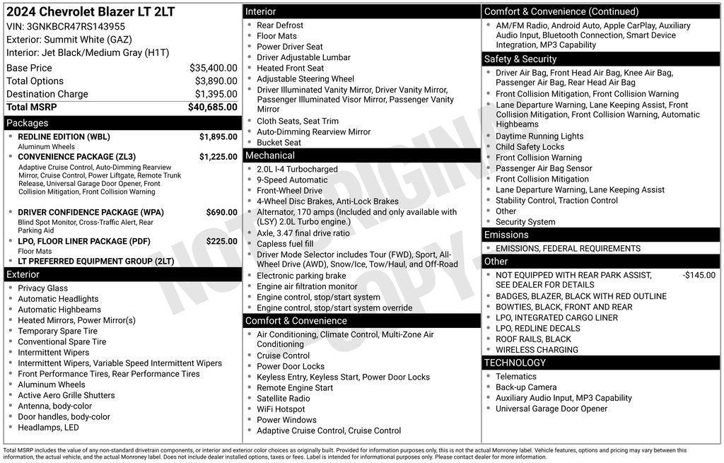 used 2024 Chevrolet Blazer car, priced at $25,940