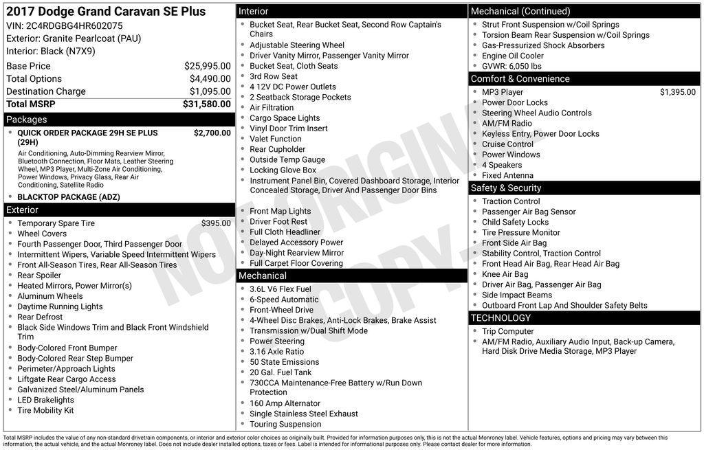 used 2017 Dodge Grand Caravan car, priced at $7,950
