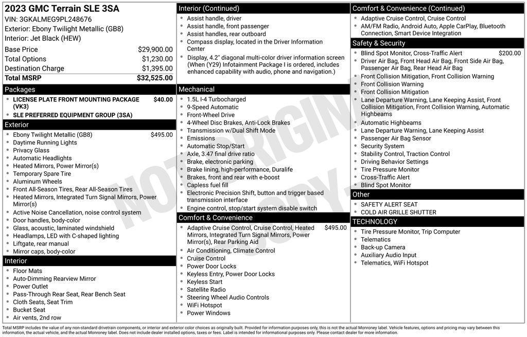 used 2023 GMC Terrain car, priced at $19,950