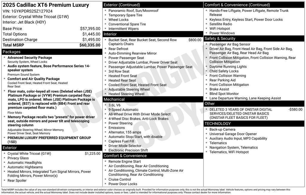 used 2025 Cadillac XT6 car, priced at $44,999