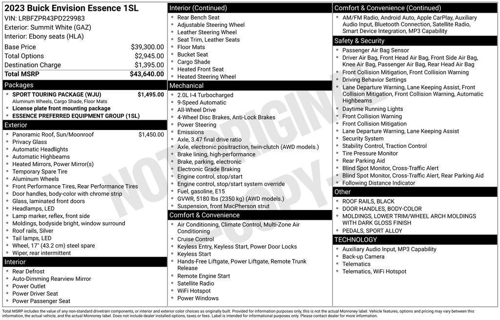 used 2023 Buick Envision car, priced at $28,599