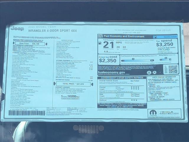 new 2026 Jeep Wrangler car, priced at $43,218