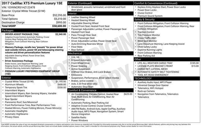 used 2017 Cadillac XT5 car, priced at $12,500