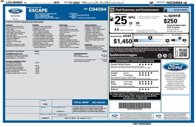 used 2017 Ford Escape car, priced at $12,995