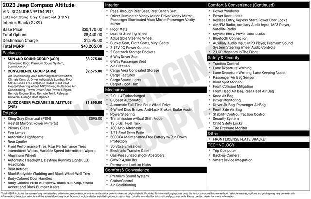 used 2023 Jeep Compass car, priced at $17,995