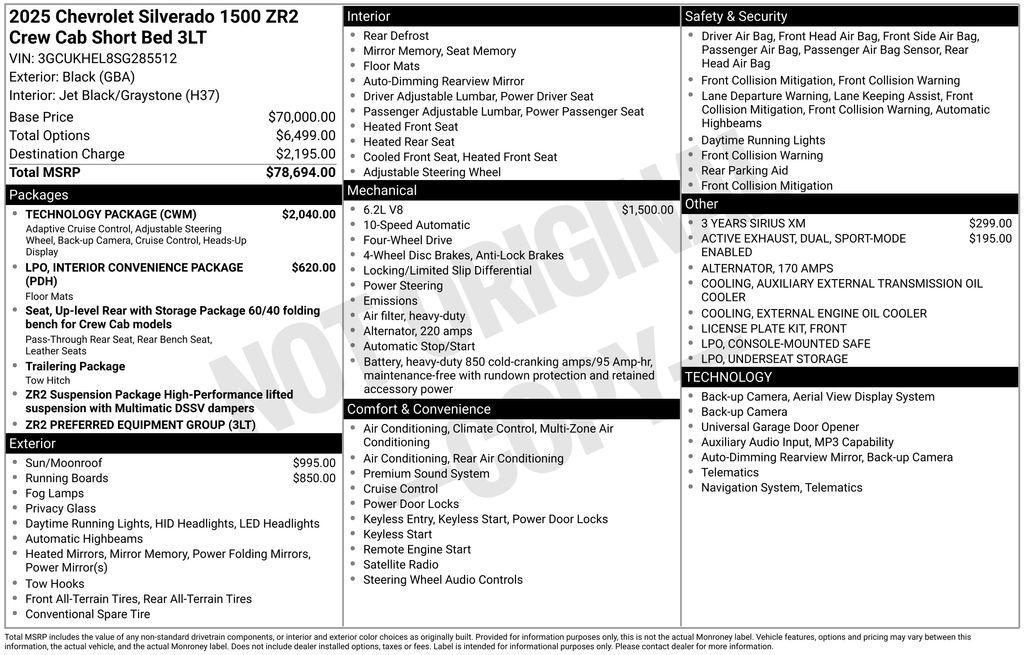 new 2025 Chevrolet Silverado 1500 car, priced at $69,842