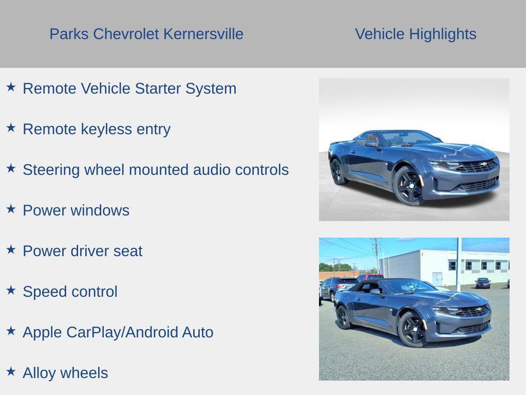 used 2019 Chevrolet Camaro car, priced at $22,500