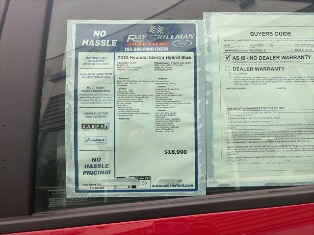 used 2023 Hyundai ELANTRA HEV car, priced at $18,990