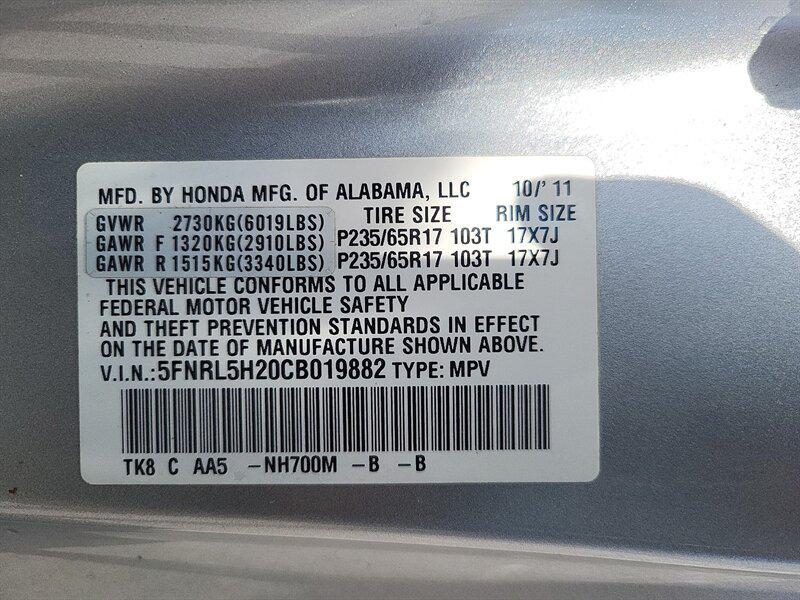 2012 Alabaster Silver Metallic Honda Odyssey