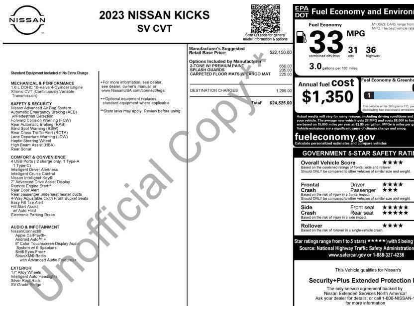 used 2023 Nissan Kicks car, priced at $18,988