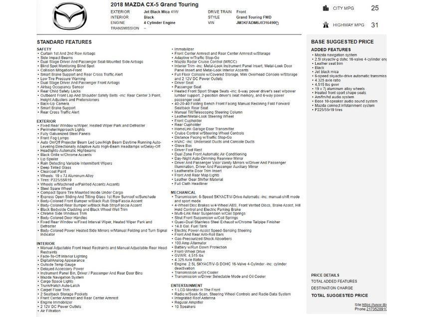 used 2018 Mazda CX-5 car, priced at $13,888