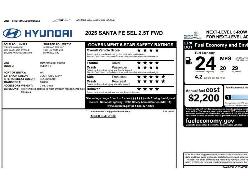 used 2025 Hyundai Santa Fe car, priced at $29,988