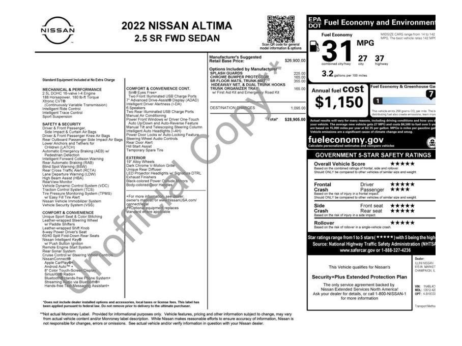 used 2022 Nissan Altima car, priced at $19,488