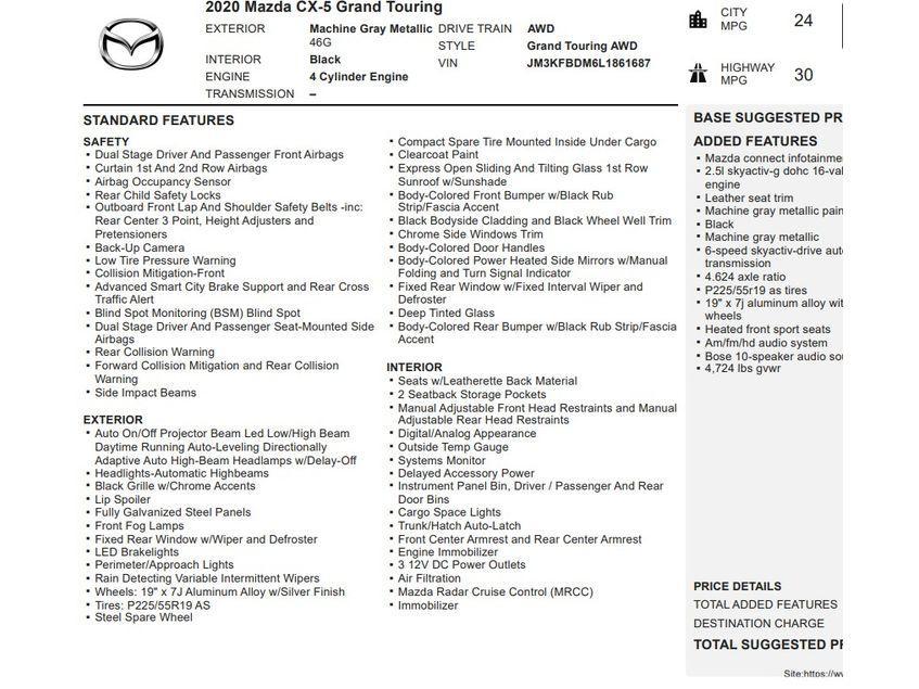 used 2020 Mazda CX-5 car, priced at $18,988