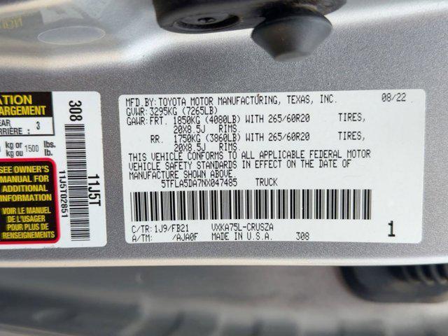 used 2022 Toyota Tundra car, priced at $36,666