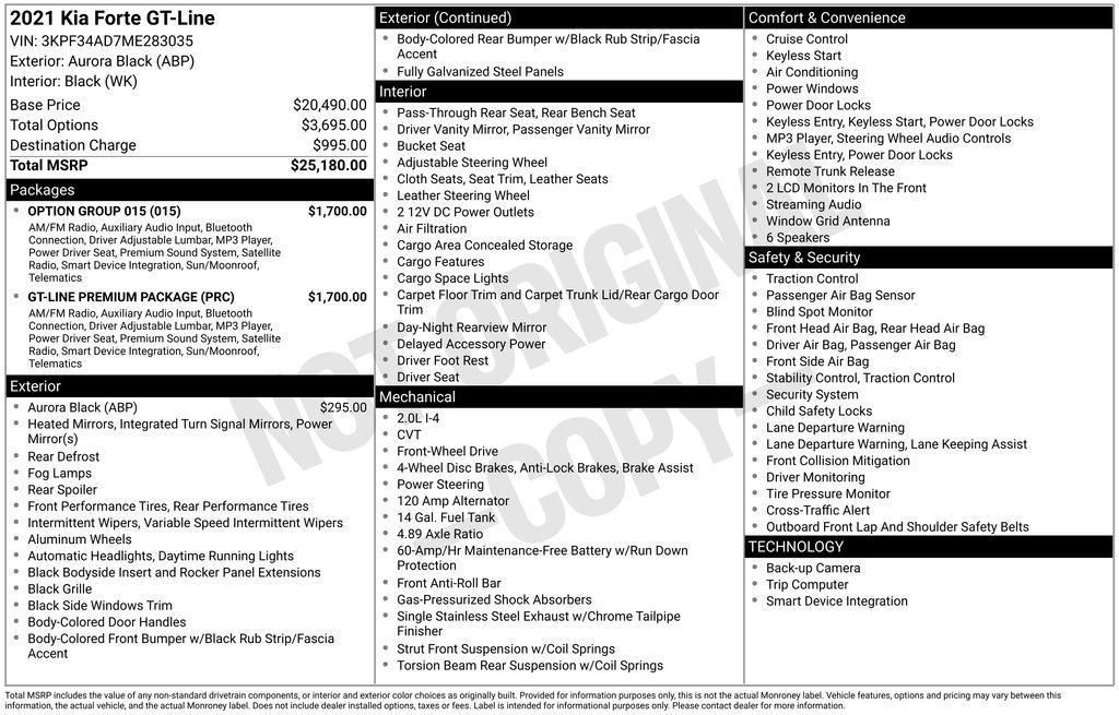 used 2021 Kia Forte car, priced at $13,888