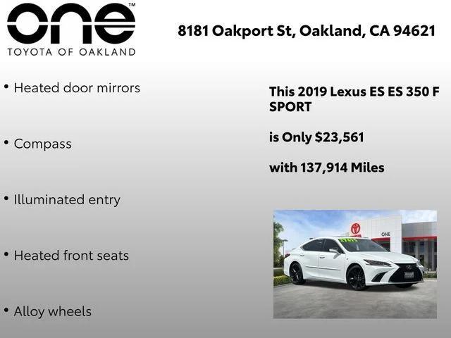 used 2019 Lexus ES 350 car, priced at $22,962