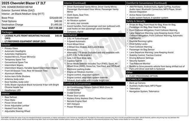 used 2025 Chevrolet Blazer car, priced at $26,274