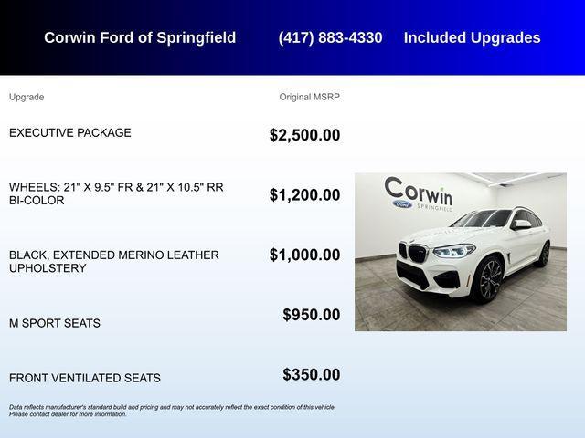 used 2020 BMW X4 M car, priced at $37,619