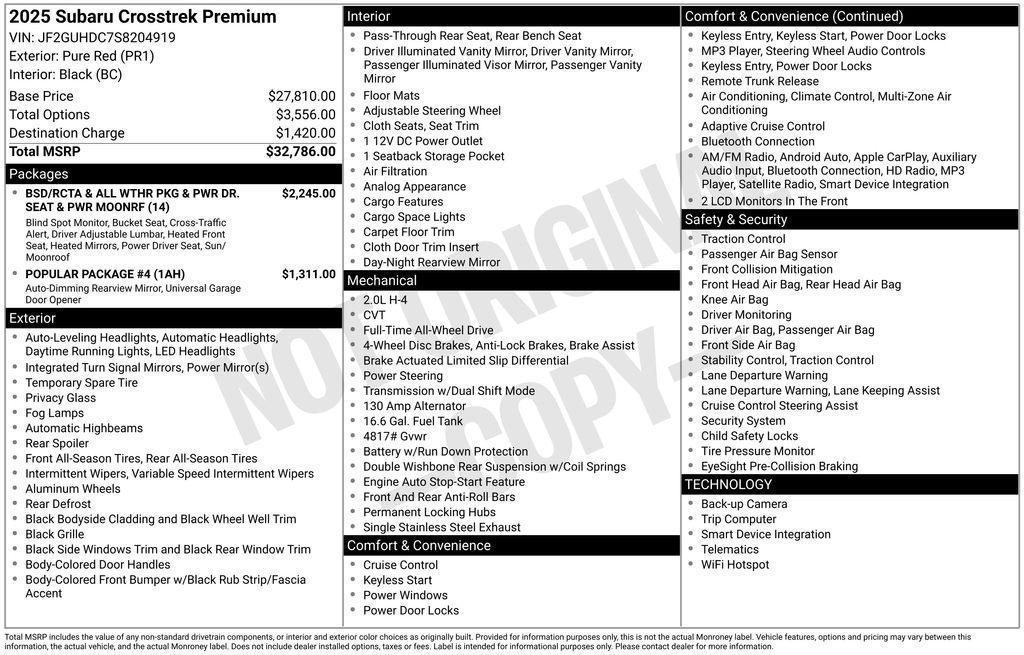 used 2025 Subaru Crosstrek car, priced at $27,986