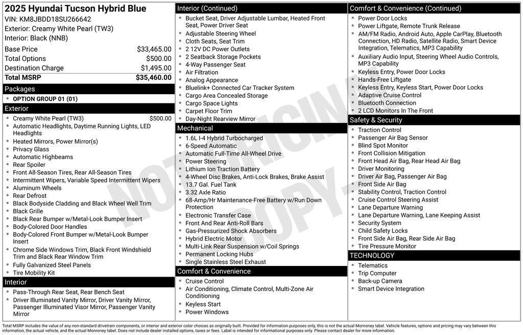 used 2025 Hyundai TUCSON Hybrid car, priced at $25,288