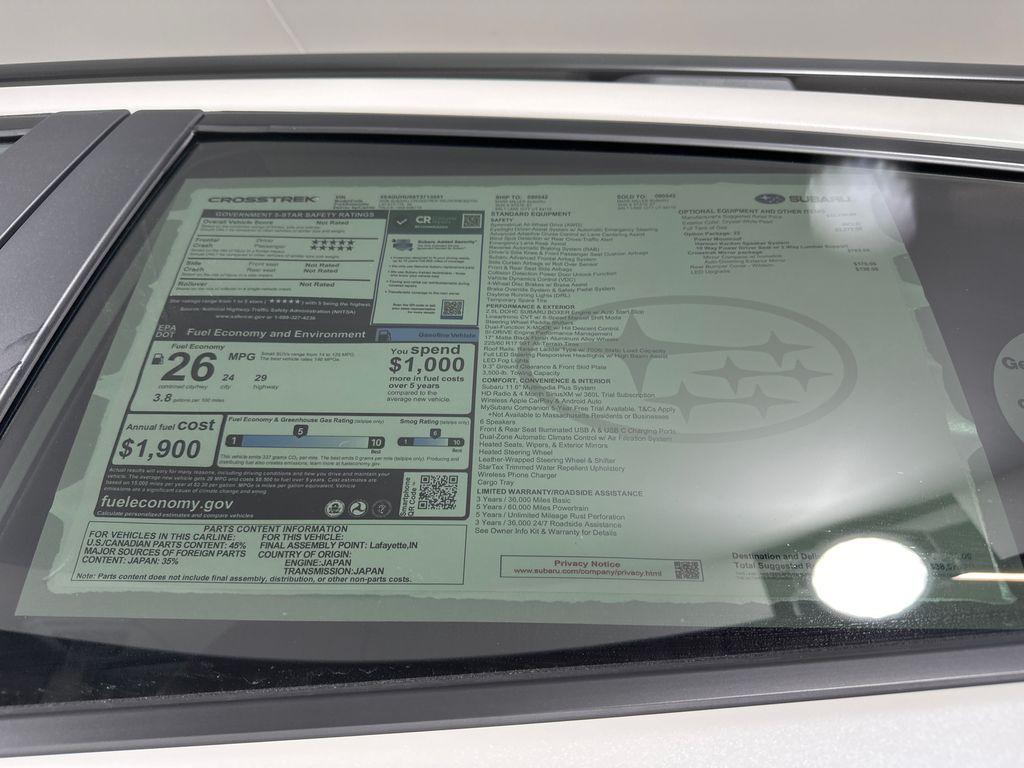 new 2026 Subaru Crosstrek car, priced at $38,573