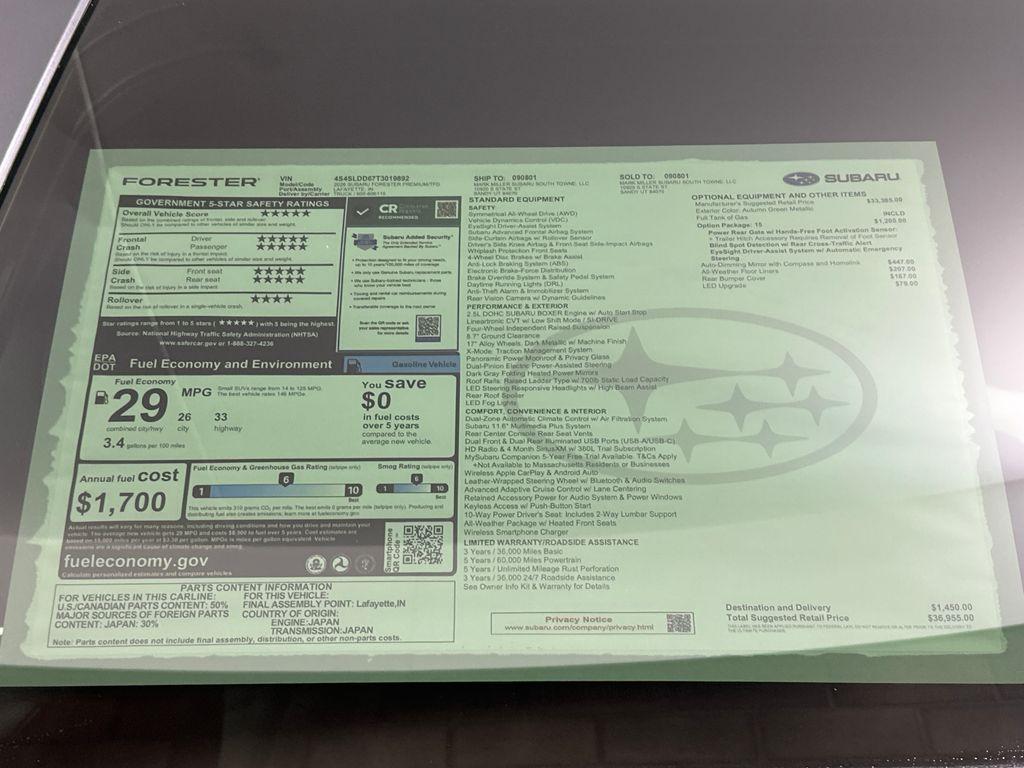 new 2026 Subaru Forester car, priced at $36,955