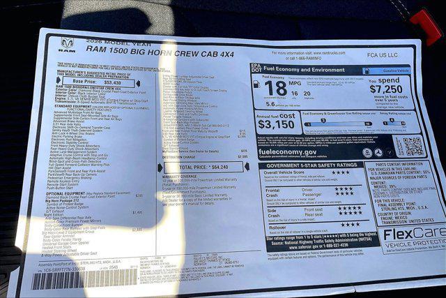 new 2026 Ram 1500 car, priced at $56,599