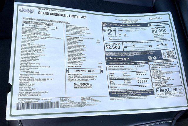 new 2025 Jeep Grand Cherokee L car, priced at $50,198