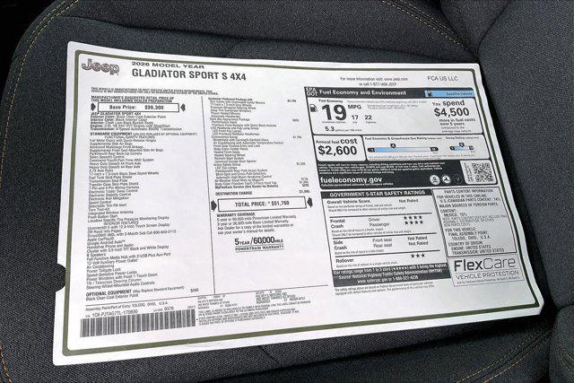 new 2026 Jeep Gladiator car, priced at $48,724