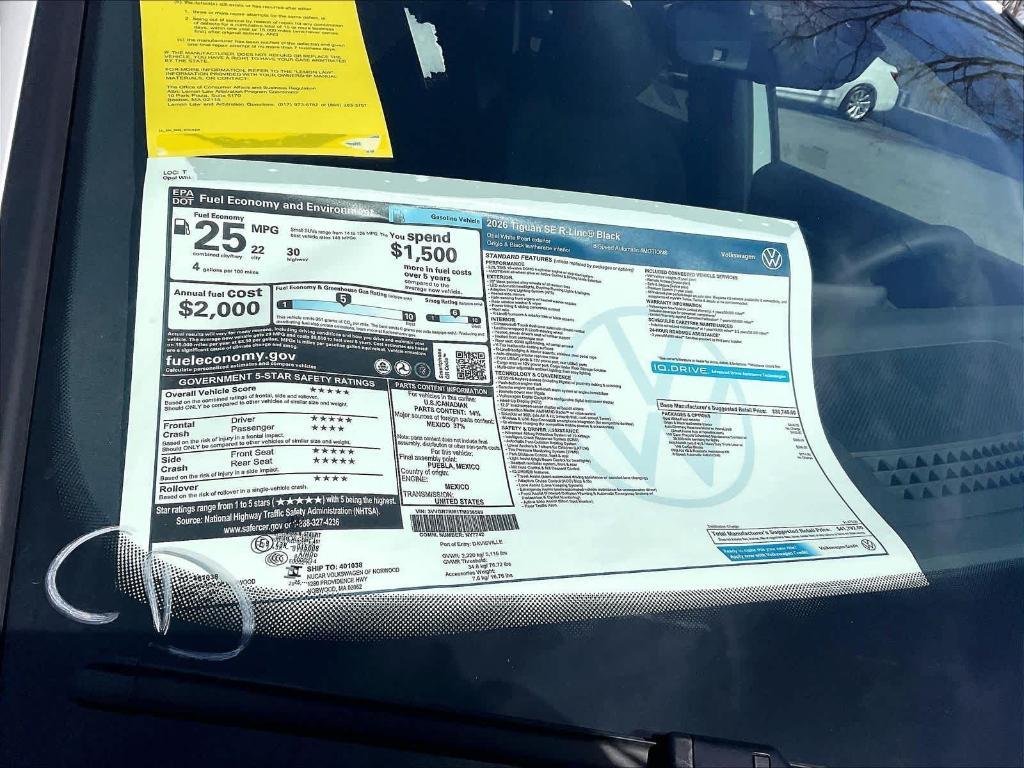 new 2026 Volkswagen Tiguan car, priced at $40,076