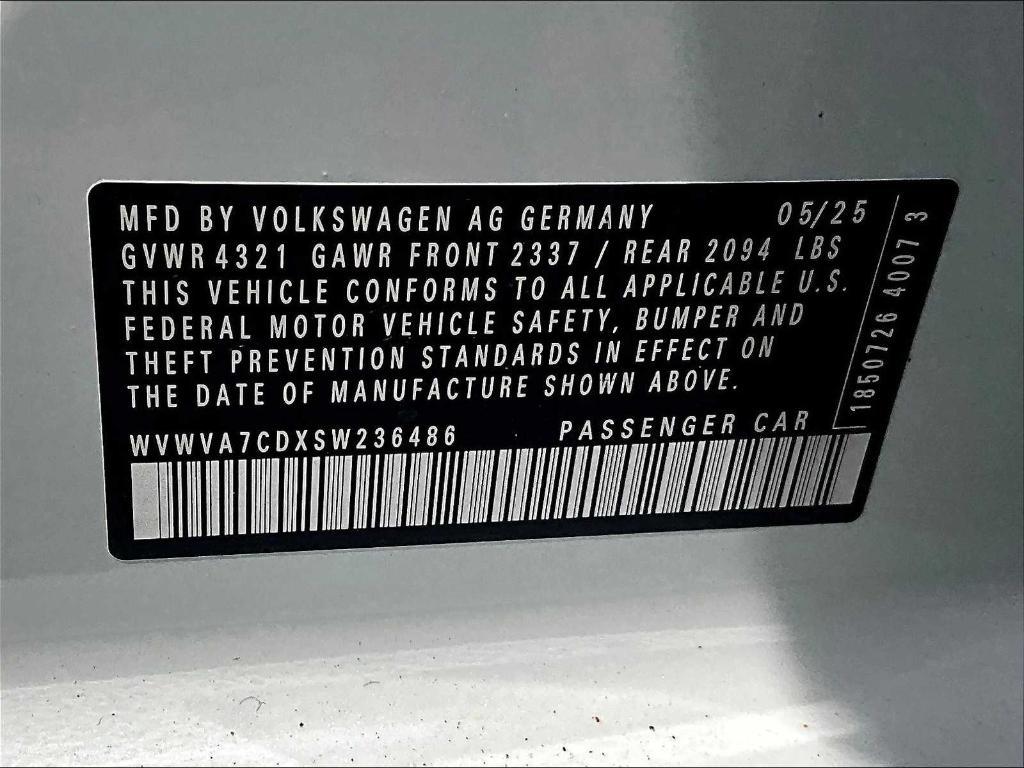 new 2025 Volkswagen Golf GTI car, priced at $39,225