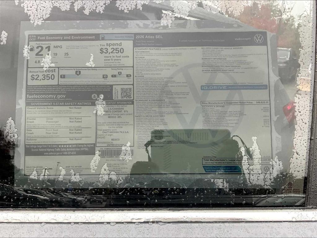 new 2026 Volkswagen Atlas car, priced at $50,482